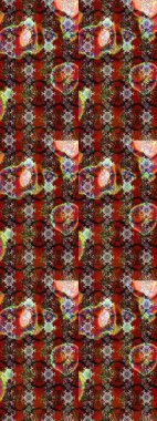 Kahverengi, kırmızı ve nötr renklerde yaz çiçekleri. Raster illüstrasyonu. Raster çiçek desenli ve çiçekli..