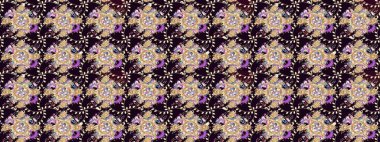 Renkli Bahar Teması eskiz kalıbı. Raster illüstrasyonundaki çiçek desenli çizim. Güzel kumaş deseni. Düz Çiçek Elementleri Tasarımı.