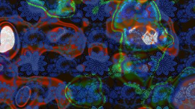 Çiçekli çiçek deseni, suluboya. Süslü kumaş deseni. Raster deseni.