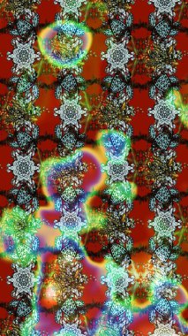 Kahverengi ve yeşil renkli çiçekler. Renkli Yaz Temalı eskiz kalıbı. Raster illüstrasyonundaki çiçek desenli çizim. Düz Çiçek Elementleri Tasarımı.