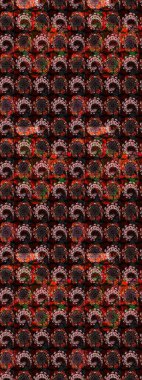 Siyah ve kahverengi renkte çiçekler. Raster illüstrasyonunda çiçek deseni çizimi.