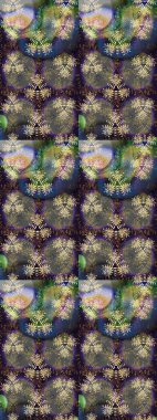 Kusursuz çiçek deseni. Güzel kumaş deseni. Renkli Bahar Temalı Kusursuz Arkaplan. Raster illüstrasyonu. Asya tekstil tarzında. Düz Çiçek Elementleri Tasarımı.