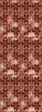 Arkaplan dokusu, duvar kağıdı, kahverengi ve kırmızı renkli çiçek teması. Soyut etnik raster çizim kalıbı. Kabile sanatı boho baskısı, klasik çiçek arkaplanı.