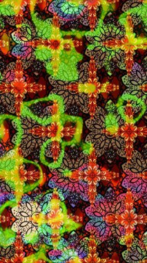 Hediye ambalaj kağıdı, tebrik kartları, posterler ve pankart tasarımı. Raster düz çiçek çizim deseni. Yeşil ve kahverengi renkte çiçekler.