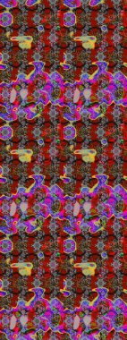 Düz Çiçek Elementleri Tasarımı. Sevimli çiçek raster deseni. Modaya uygun kumaş deseni. Renkli Yaz Teması çizim şablonu.