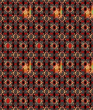 Parlak renkli çiçekleri ve siyah ve kırmızı renkte yaprakları olan harika bir çiçek deseni. Moda baskıları için zarif bir şablon. Modern çiçek arkaplanı. Halk stili.