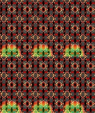 Sevimli çiçek raster deseni. Siyah ve kırmızı renkte çiçekler. Sketch Colour Spring Theme eskiz kalıbı. Düz Çiçek Elementleri Tasarımı.