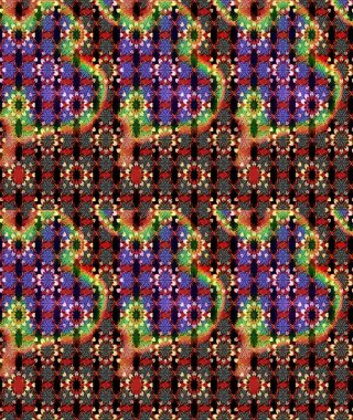 Raster illüstrasyonundaki çiçek desenli çizim. Suluboya tarzında siyah ve kırmızı renkte çiçekler.