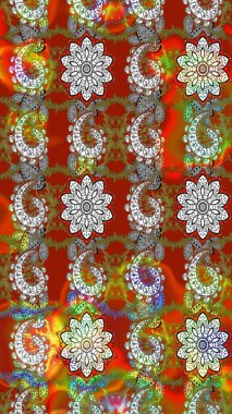 Kahverengi ve gri renkli çiçekler. Renkli Bahar Teması eskiz kalıbı. Çiçek desenli eskiz, yaz çiçekleri. Düz Çiçek Elementleri Tasarımı.