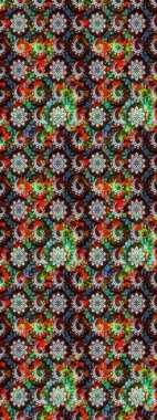 Çizim kalıbı. Raster illüstrasyonu. Ultraviyole kumaş deseni. Organik motif arkaplanı.