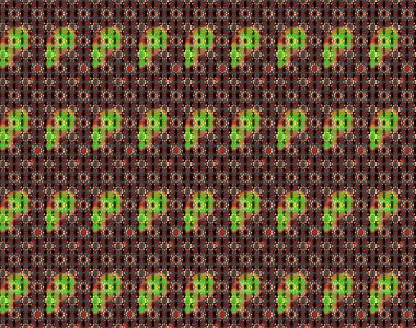 Çiçek desenli çizim. Raster illüstrasyonu. Asya tekstil tarzında. Siyah ve kahverengi renkte çiçekler. Raster illüstrasyonu.