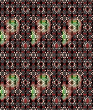 Çiçekli güzel suluboya desen. Raster illüstrasyonu. Siyah ve kahverengi renklerde.