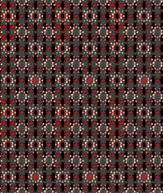 Siyah ve kahverengi renkler üzerine çiçek desenli eskiz, el yapımı papatyalar, papatyalar. Tekrarlayan çiçek arkaplanı, zarif siyah ve kahverengi çiçek duvar kağıdı.