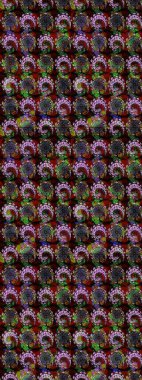 Düz Çiçek Elementleri Tasarımı. Sevimli çiçek raster deseni. Modaya uygun kumaş deseni. Renkli Yaz Teması çizim şablonu.