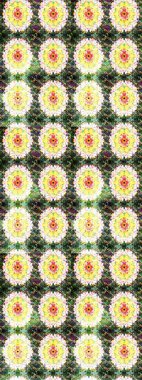 Düz Çiçek Elementleri Tasarımı. Sevimli çiçek raster deseni. Yeşil ve nötr renklerde çiçekler. Renkli Bahar Teması Kusursuz Arkaplan.