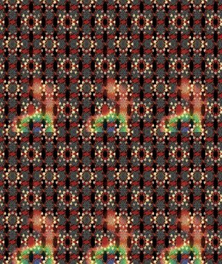 Raster çiçek desenleri çiziyor. Vadinin çiçekleri siyah ve kahverengi renklerde.