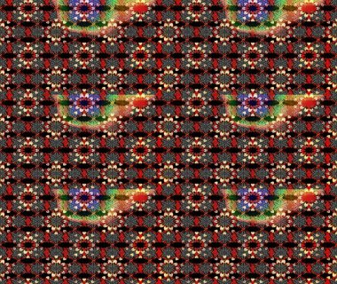 Düz Çiçek Elementleri Tasarımı. Raster illüstrasyonundaki çiçek desenli çizim. Siyah ve kırmızı renkte çiçekler. Renkli Bahar Teması çizim şablonu.