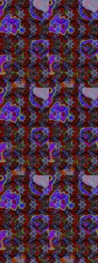 Taslak desenli, modaya uygun kumaş deseni. Raster illüstrasyonu. Renkli Bahar Teması eskiz kalıbı. Düz Çiçek Elementleri Tasarımı. Şirin çiçek elementleri..