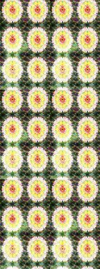 Düz Çiçek Elementleri Tasarımı. Sevimli çiçek raster deseni. Yeşil ve nötr renklerde çiçekler. Renkli Bahar Teması Kusursuz Arkaplan.