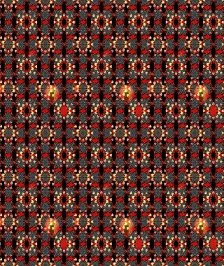 Soyut çiçek çizim kalıbı arka planı. Raster deseni. Raster illüstrasyonu. Siyah ve kırmızı renklerde. Küçük çiçekte sevimli çiçek deseni var..