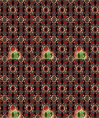 Raster illüstrasyonundaki çiçek desenli çizim. Suluboya tarzında siyah ve kırmızı renkte çiçekler.