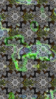 Raster illüstrasyonu. Robot resim. Küçük çiçekte sevimli çiçek deseni var..