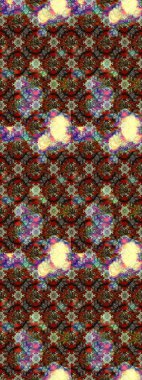 Kumaş, tekstil, duvar kağıdı baskısı için. Eskiz geçmişi. Renkli desenli eskiz deseni, kahverengi ve kırmızı çiçekler ve dekoratif elementler. Eski usul. Raster illüstrasyonu.