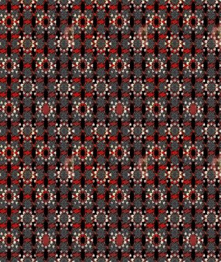 Çiçek buketleriyle klasik bir eskiz şekli. Raster illüstrasyonu. Siyah ve kahverengi renklerde.