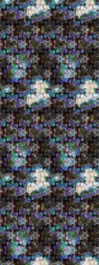 Raster illüstrasyonu. Gri ve siyah renkli yapraklı yabani çiçekler. Suluboya, elle çizilmiş. Taslak arkaplan deseni.