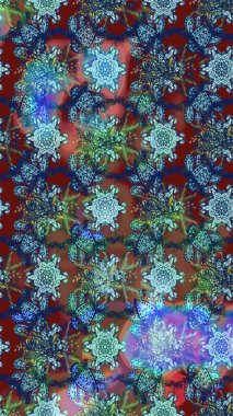 Flowers on blue and brown colors. Sketch pattern with flowers. Hand drawn. Watercolor illustration.