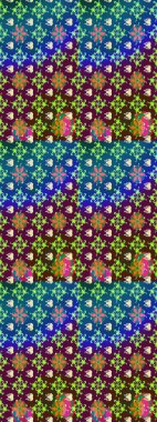 Colorful seamless pattern. Floral background. Flowers wallpaper. In cute textile style on purple and blue colors. Raster illustration.