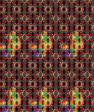 Tomurcukları papatya çiçekleri olan sevimli bir çiçek deseni. Eskiz geçmişi. Raster illüstrasyonu. Kumaş, tekstil, duvar kağıdı baskısı için. Eski usul. Miles Fleur, dandik süs.