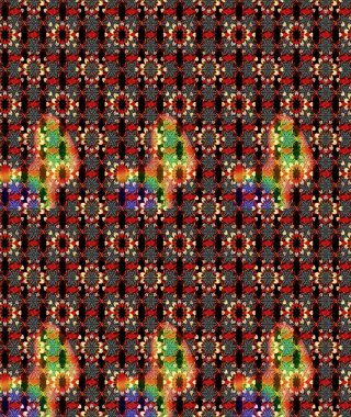 Tomurcukları papatya çiçekleri olan sevimli bir çiçek deseni. Eskiz geçmişi. Raster illüstrasyonu. Kumaş, tekstil, duvar kağıdı baskısı için. Eski usul. Miles Fleur, dandik süs.