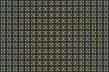 Gri, mavi ve kahverengi kar taneleri. Raster illüstrasyonu. Noel için tatil tasarımı, yeni yıl moda baskıları. Kar tanelerinin soyut arkaplanlı Noel arkaplanı. Güzel tasarım..