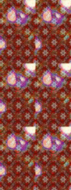 Kahverengi ve kırmızı renkte çiçekler. Raster illüstrasyonunda çiçek deseni çizimi.