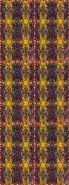 Raster Henna tarzı. Etnik Mandala havlusu. Sınır Kızılderili çiçekli paisley patten. Kusursuz süs izi. Tebrik kartı arkaplanı, boyama kitabı, arkaplan, tekstil için kullanılabilir.