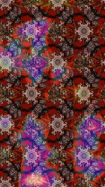 Nazik, narin çiçek arkaplanı. Kahverengi ve kırmızı renkte çiçekler. Raster çiçek desenli ve çiçekli..