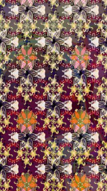 Raster deseni. Çiçekli, suluboya desenli kusursuz çiçek deseni. Süslü kumaş deseni.