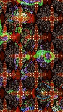 Düz Çiçek Elementleri Tasarımı. Renkli Yaz Temalı eskiz kalıbı. Güzel kumaş deseni. Raster illüstrasyonunda çiçek deseni çizimi.