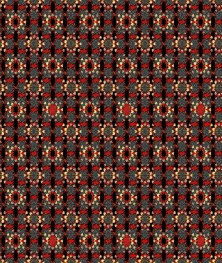 Çiçekli yumuşak bir eskiz şekli. Raster çiçekleri klasik tarzda çizilmiş. Yumuşak, bahar çiçekleri siyah ve kırmızı renklerde. Raster illüstrasyonu.