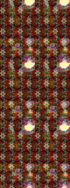 Sabıka fotoğraflarında, bebek kıyafetlerinde, duvar kâğıtlarında, paket kutularında falan kullanılabilir. Zarif, parlak ve eskiz kahverengi ve kırmızı çiçek desenli.