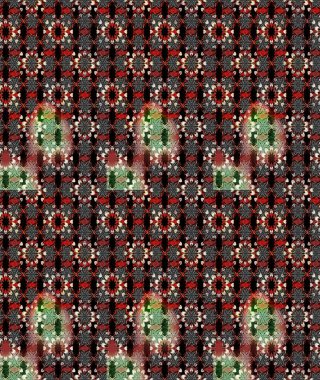 Raster çiçek desenleri çiziyor. Vadinin çiçekleri siyah ve kahverengi renklerde.