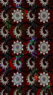 Vadinin çiçekleri siyah ve kahverengi renklerde. Raster çiçek desenleri çiziyor..