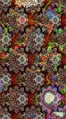 Şirin, zarif çiçekler Raster illüstrasyonu. Poster ya da kapak için arka plan. Yapraklı çizim şekli. Davetiye ve kartpostal tasarımı için dekoratif çiçek unsurları. Tekstil için figür.