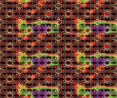 Çizim çiçek deseni duvar kâğıdı olarak kullanılabilir. Siyah ve kırmızı renkte çiçekler. Raster illüstrasyonu.