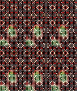 Raster çiçek desenleri çiziyor. Vadinin çiçekleri siyah ve kahverengi renklerde.