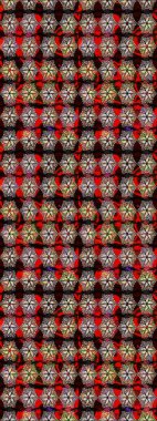 Flowers on black and brown colors. Cute Floral pattern in the small flower. Raster illustration.