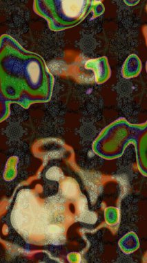 Raster illüstrasyonu. Kahverengi ve gri renkli çiçekler. Küçük çiçekte sevimli çiçek deseni var..