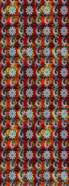 Kırmızı ve kahverengi renkte çiçekler. Çizim çiçek deseni duvar kâğıdı olarak kullanılabilir. Raster illüstrasyonu.