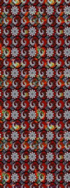 Düz Çiçek Elementleri Tasarımı. Raster illüstrasyonundaki çiçek desenli çizim. Süslü kumaş deseni. Renkli Bahar Teması çizim şablonu.